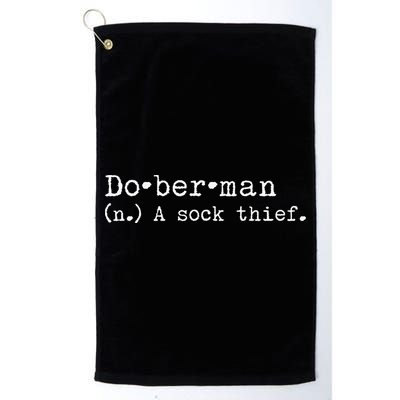A Sock Thief Doberman Dog funny pet lovers Golf Towel