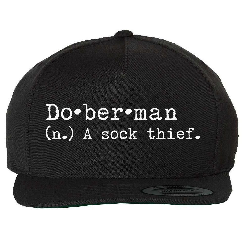 A Sock Thief Doberman Dog funny pet lovers Wool Snapback Cap