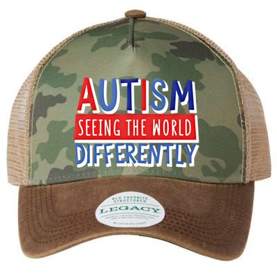 Autism Seeing The World Differently Awareness Autistic Gift Legacy Tie Dye Trucker Hat