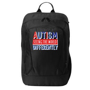 Autism Seeing The World Differently Awareness Autistic Gift City Backpack