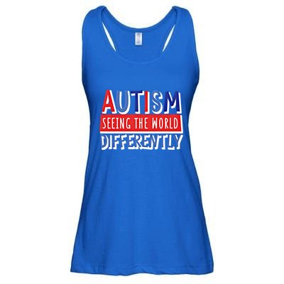 Autism Seeing The World Differently Awareness Autistic Gift Ladies Essential Flowy Tank
