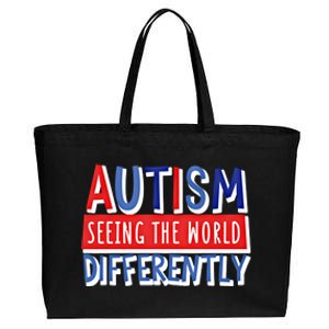 Autism Seeing The World Differently Awareness Autistic Gift Cotton Canvas Jumbo Tote