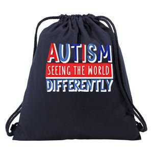 Autism Seeing The World Differently Awareness Autistic Gift Drawstring Bag