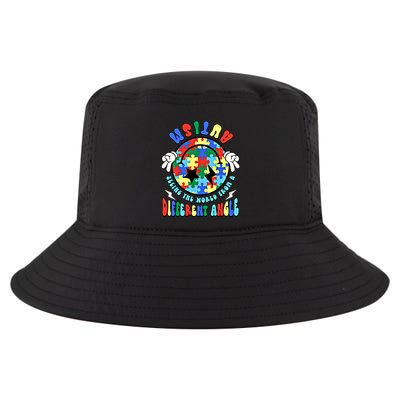 Autism Seeing The World Differently Groovy Smile Face Puzzle Great Gift Cool Comfort Performance Bucket Hat