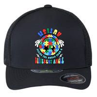 Autism Seeing The World Differently Groovy Smile Face Puzzle Great Gift Flexfit Unipanel Trucker Cap