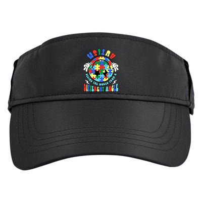 Autism Seeing The World Differently Groovy Smile Face Puzzle Great Gift Adult Drive Performance Visor