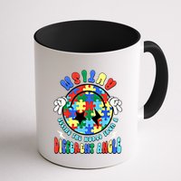 Autism Seeing The World Differently Groovy Smile Face Puzzle Great Gift Mug