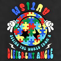 Autism Seeing The World Differently Groovy Smile Face Puzzle Great Gift 25L Jumbo Tote