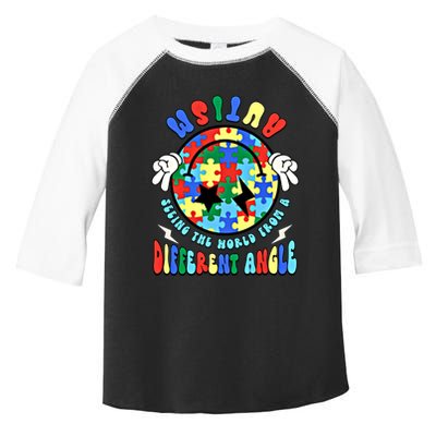 Autism Seeing The World Differently Groovy Smile Face Puzzle Great Gift Toddler Fine Jersey T-Shirt