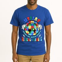 Autism Seeing The World Differently Groovy Smile Face Puzzle Great Gift Tall T-Shirt