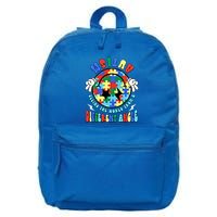 Autism Seeing The World Differently Groovy Smile Face Puzzle Great Gift 16 in Basic Backpack