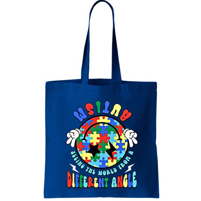 Autism Seeing The World Differently Groovy Smile Face Puzzle Great Gift Bag