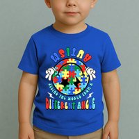 Autism Seeing The World Differently Groovy Smile Face Puzzle Great Gift Toddler T-Shirt