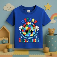 Autism Seeing The World Differently Groovy Smile Face Puzzle Great Gift Toddler T-Shirt