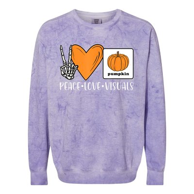 Aac Speech Therapy Slpa Group Halloween Aac Fall Device Slp Colorblast Crewneck Sweatshirt