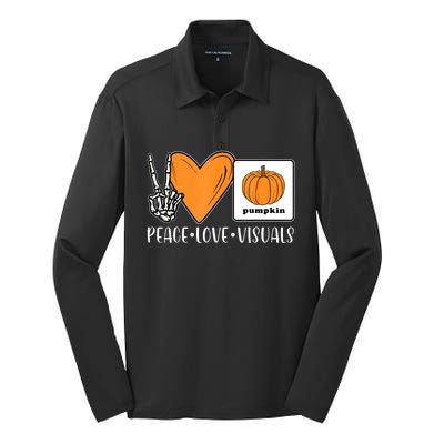 Aac Speech Therapy Slpa Group Halloween Aac Fall Device Slp Silk Touch Performance Long Sleeve Polo