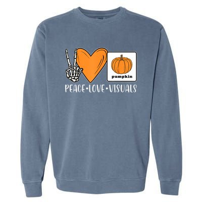 Aac Speech Therapy Slpa Group Halloween Aac Fall Device Slp Garment-Dyed Sweatshirt