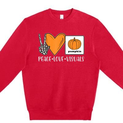 Aac Speech Therapy Slpa Group Halloween Aac Fall Device Slp Premium Crewneck Sweatshirt