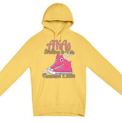 Akas Strolling To Vote November 5 2024 Chucks And Pearls Premium Pullover Hoodie