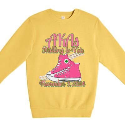 Akas Strolling To Vote November 5 2024 Chucks And Pearls Premium Crewneck Sweatshirt