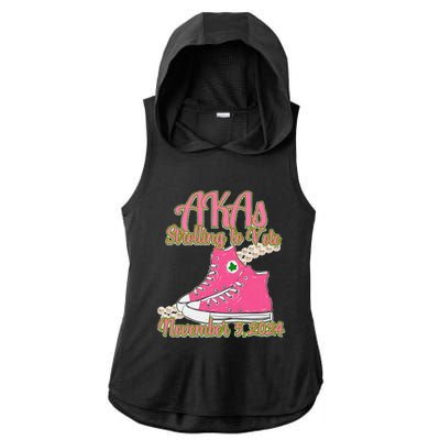 Akas Strolling To Vote November 5 2024 Chucks And Pearls Ladies PosiCharge Tri-Blend Wicking Draft Hoodie Tank