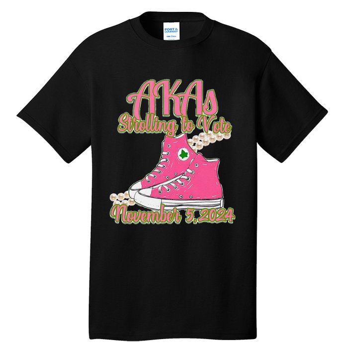 Akas Strolling To Vote November 5 2024 Chucks And Pearls Tall T-Shirt