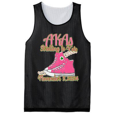 Akas Strolling To Vote November 5 2024 Chucks And Pearls Mesh Reversible Basketball Jersey Tank