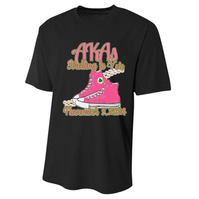 Akas Strolling To Vote November 5 2024 Chucks And Pearls Performance Sprint T-Shirt