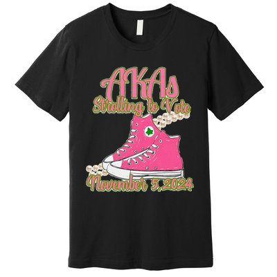 Akas Strolling To Vote November 5 2024 Chucks And Pearls Premium T-Shirt