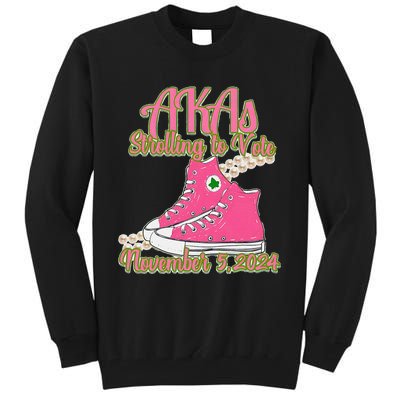 Akas Strolling To Vote November 5 2024 Chucks And Pearls Tall Sweatshirt