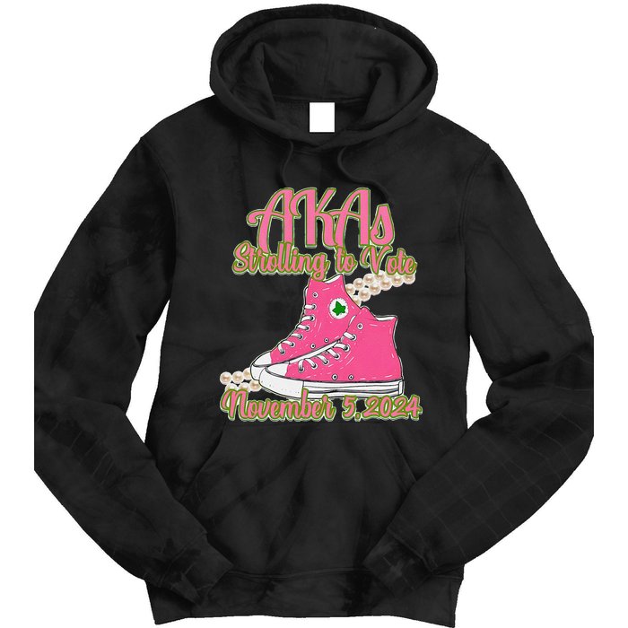 Akas Strolling To Vote November 5 2024 Chucks And Pearls Tie Dye Hoodie