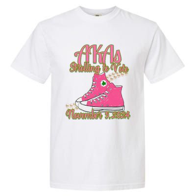 Akas Strolling To Vote November 5 2024 Chucks And Pearls Garment-Dyed Heavyweight T-Shirt