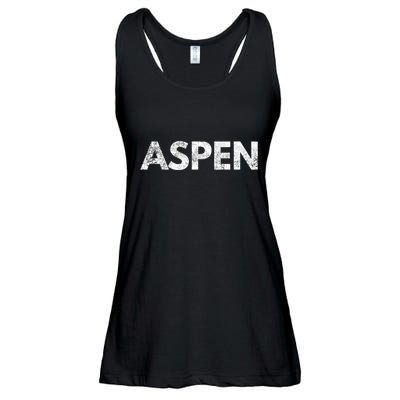 Aspen Skiing Text Ladies Essential Flowy Tank