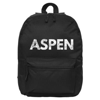 Aspen Skiing Text 16 in Basic Backpack