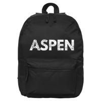 Aspen Skiing Text 16 in Basic Backpack