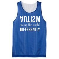 Autism Seeing The World Differently Mesh Reversible Basketball Jersey Tank