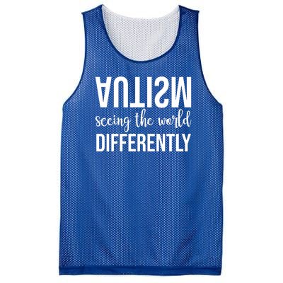 Autism Seeing The World Differently Mesh Reversible Basketball Jersey Tank