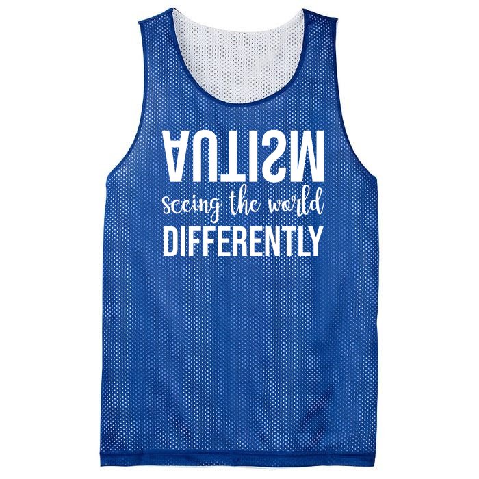 Autism Seeing The World Differently Mesh Reversible Basketball Jersey Tank