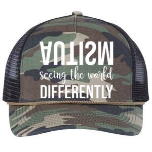 Autism Seeing The World Differently Retro Rope Trucker Hat Cap