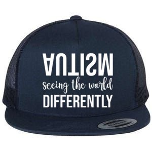 Autism Seeing The World Differently Flat Bill Trucker Hat