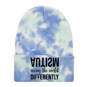 Autism Seeing The World Differently Tie Dye 12in Knit Beanie