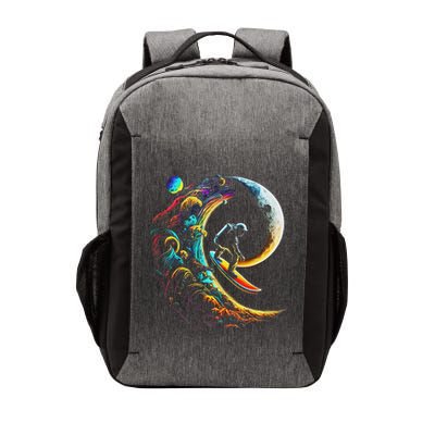 Astronaut Surfing Through Space Universe Galaxy Planets Moon Vector Backpack