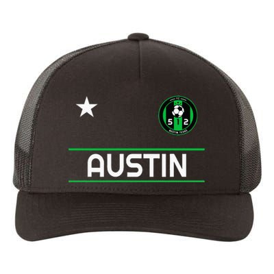 Austin Soccer Team Jersey Mini 512 Badge Yupoong Adult 5-Panel Trucker Hat