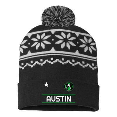 Austin Soccer Team Jersey Mini 512 Badge USA-Made Snowflake Beanie