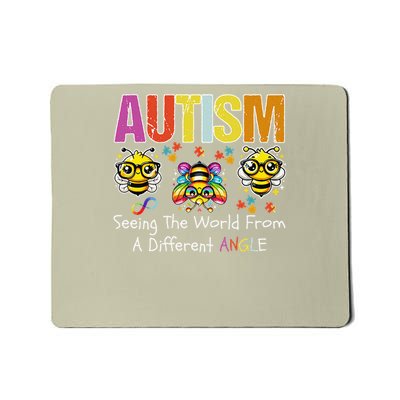 Autism Seeing The World From A Different Angle Cute Bee Mousepad
