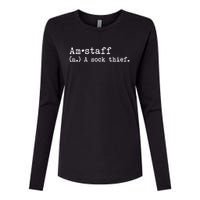 A Sock Thief American Staffordshire Terrier Dog Womens Cotton Relaxed Long Sleeve T-Shirt