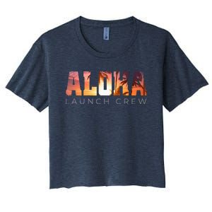 Aloha Sunset Tropical Beach Camo Island Honolulu Hawaii Oahu Women's Crop Top Tee