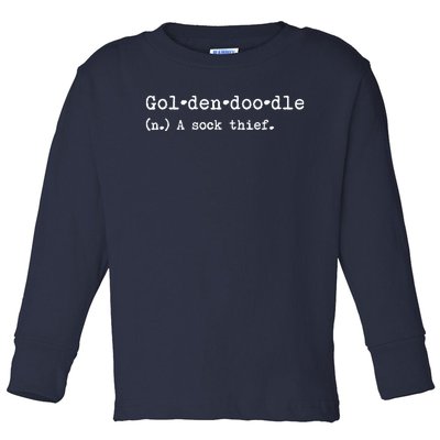 A Sock Thief Goldendoodle Dog Toddler Long Sleeve Shirt