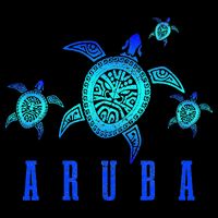 Aruba Sea Turtle Tribal Pattern Scuba Diving Diver Aruba Cooling Performance Crew T-Shirt
