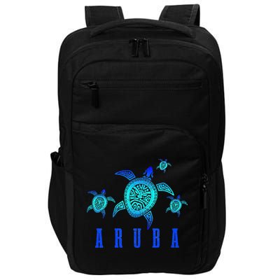Aruba Sea Turtle Tribal Pattern Scuba Diving Diver Aruba Impact Tech Backpack